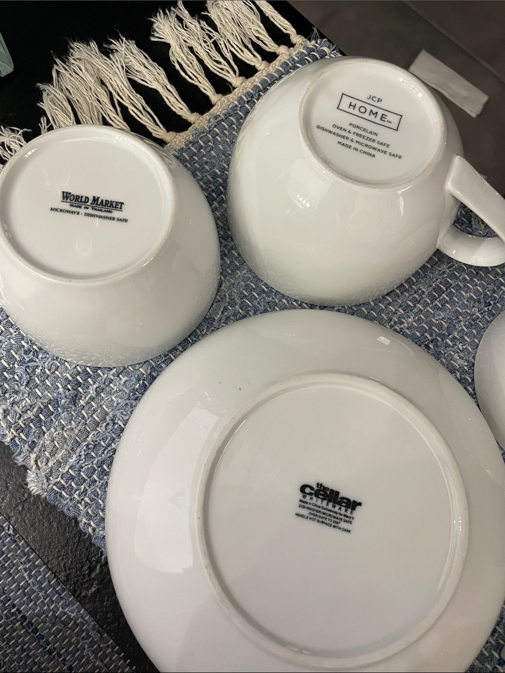 White Ceramic Dinnerware Set - Classic White Bowls, Mug & S&P Collection 6 pc. - Picture 3 of 6